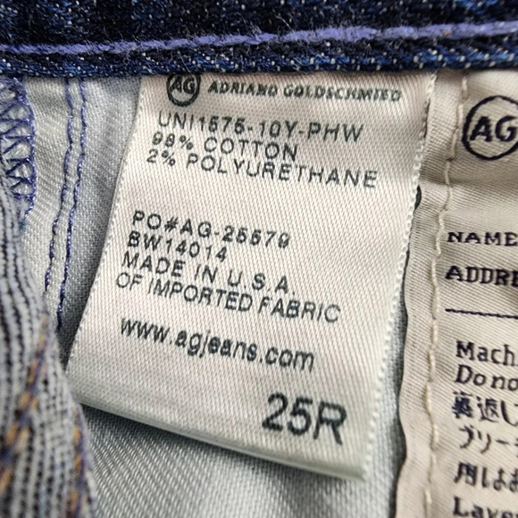 AG Adriano Goldschmied Ex Boyfriend Slim Slouchy Crop Jeans Distressed Size 25R - Picture 15 of 16